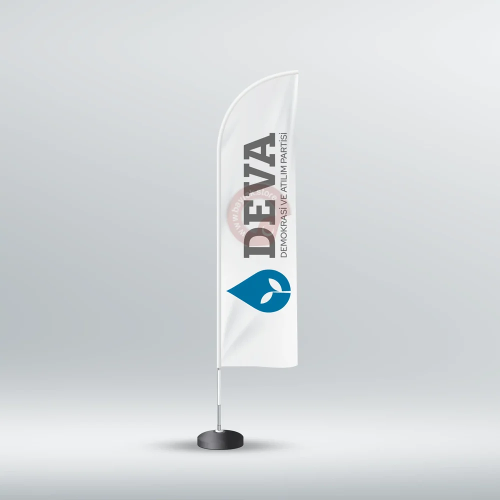 Deva Partisi Yelken Bayrak Beyaz (75×300)
