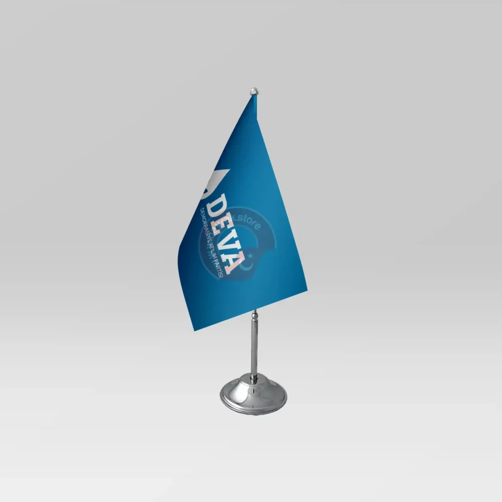 Deva Partisi Tekli Masa Bayrağı Mavi Takım